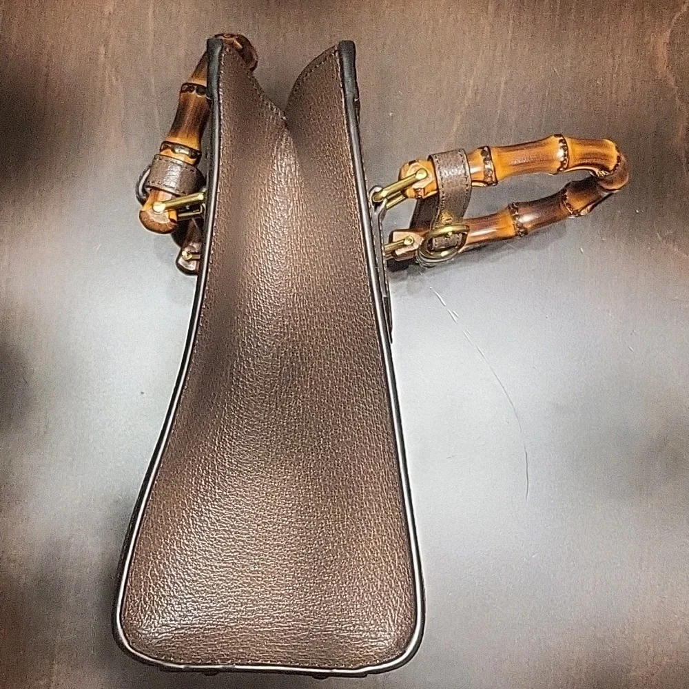 Gucci Diana NM Bamboo Handle Tote Jumbo GG Canvas Medium Brown - Picture 2 of 12